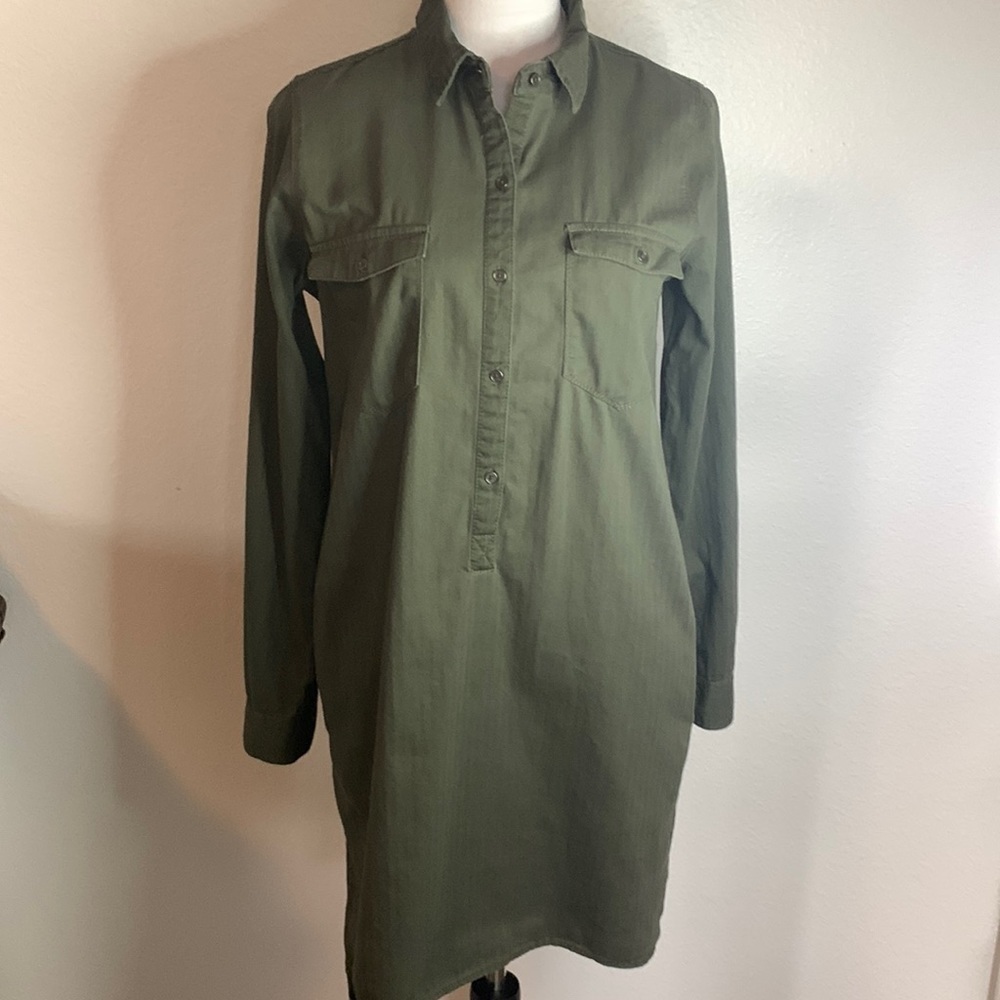 Girl Crazy Women's Green Shirt Dress, Medium